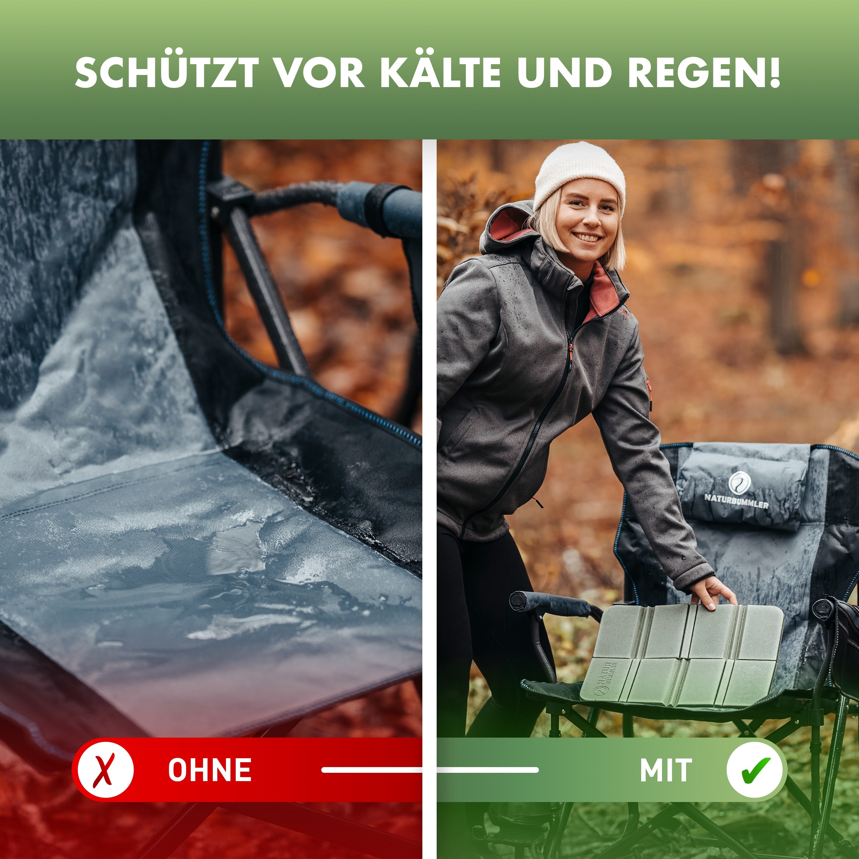 Faltbares Thermo-Sitzkissen 2er-Set