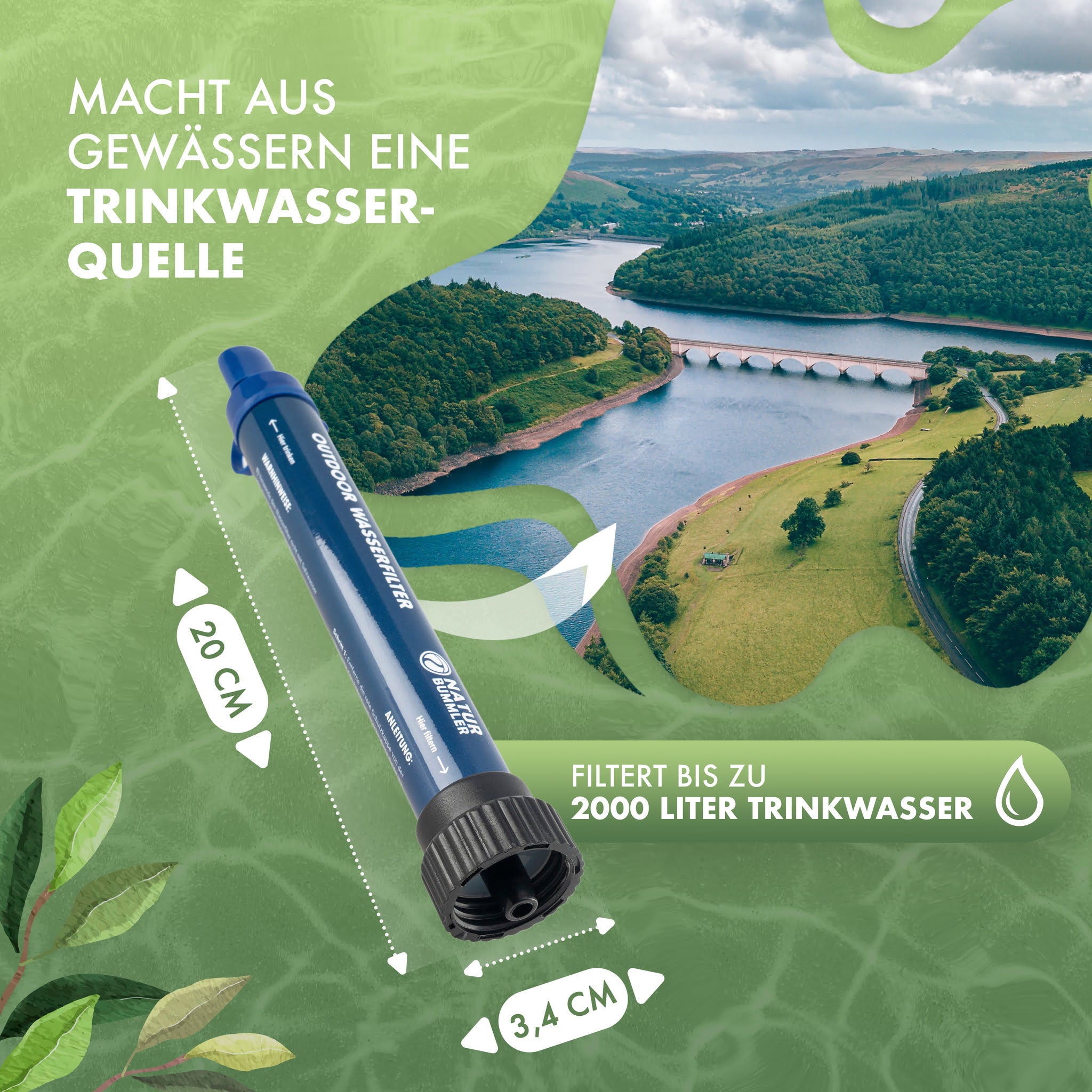 Wasserfilter für Outdoor Camping Wasseraufbereitung - TÜV & SGS - Trin—  Fenster-Bayram