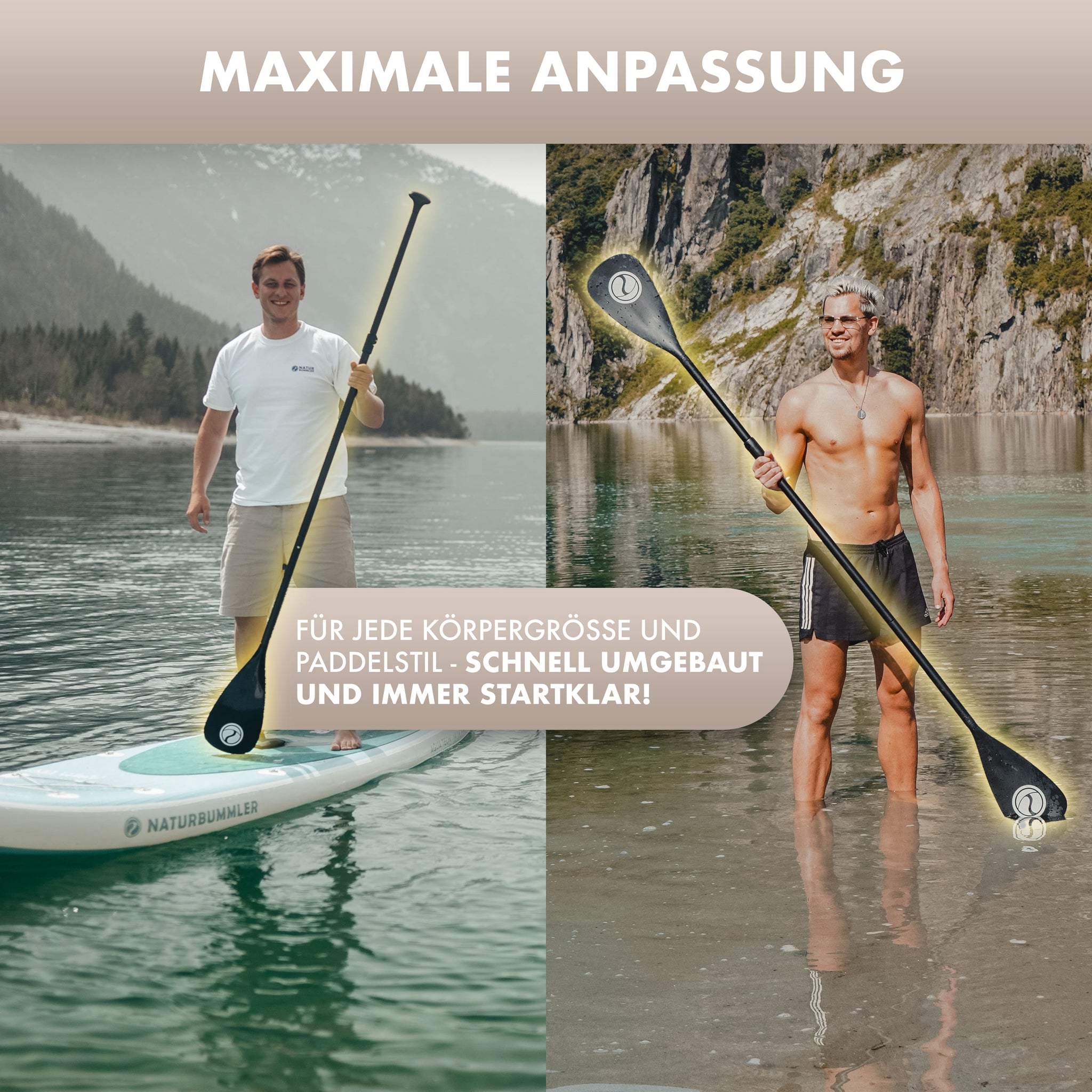 Doppelpaddel für SUP & Kajak