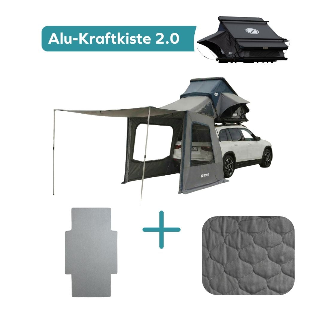 Alu-Kraftkiste 2.0 Dachzelt Comfort Bundle – Naturbummler