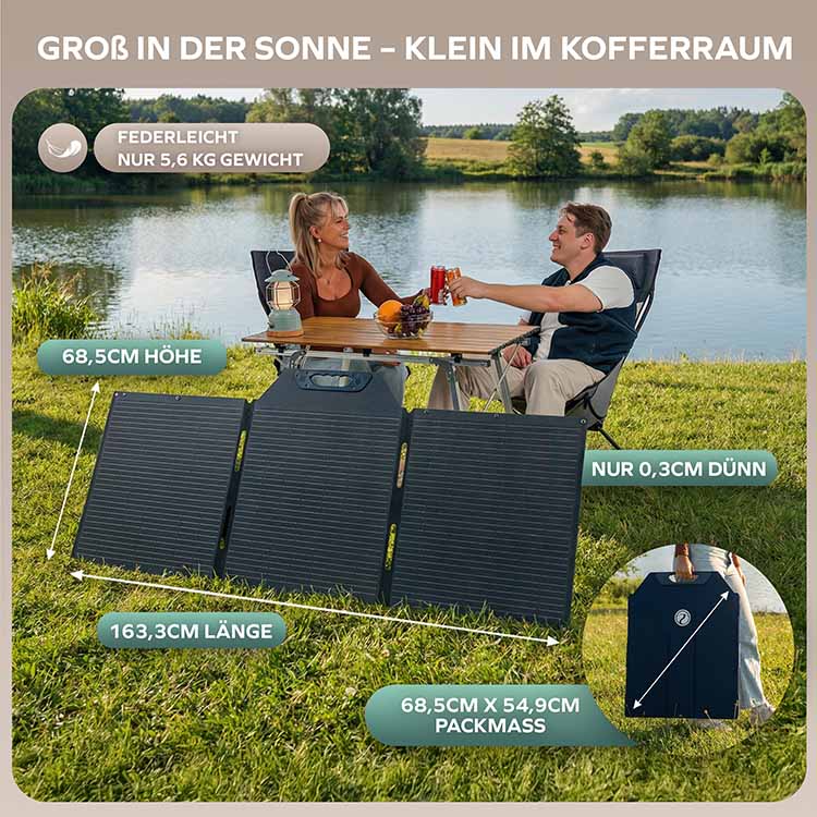 Solarpanel faltbar 150 Wp